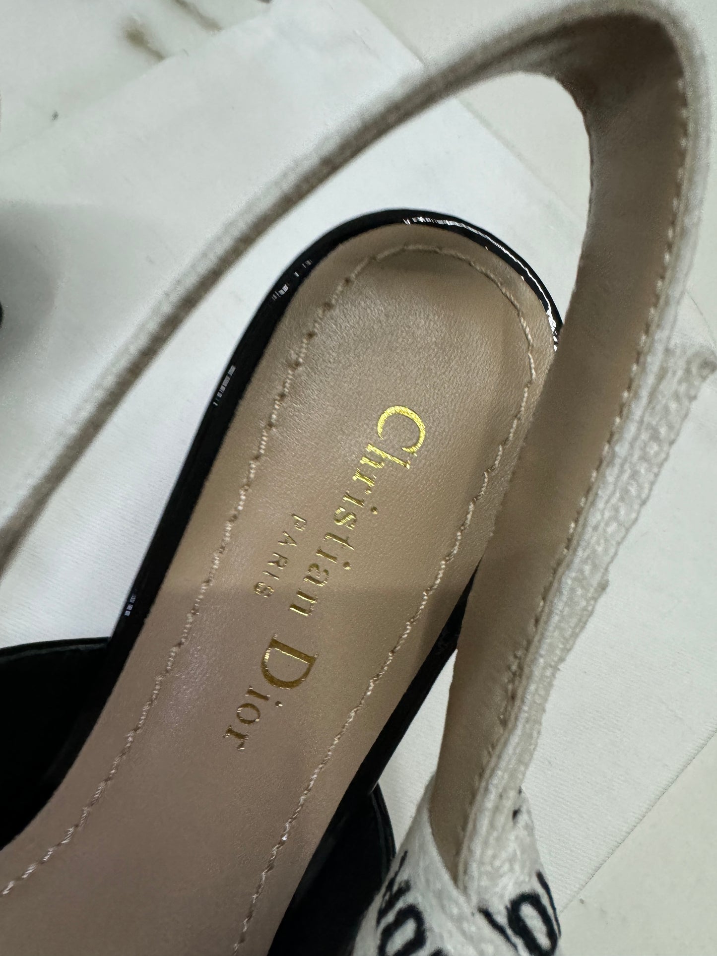 DIOR Slingback 黑色漆皮 5.5cm