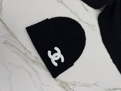 CHANEL Beanie & Scarf 糯米條針織冷帽 圍巾