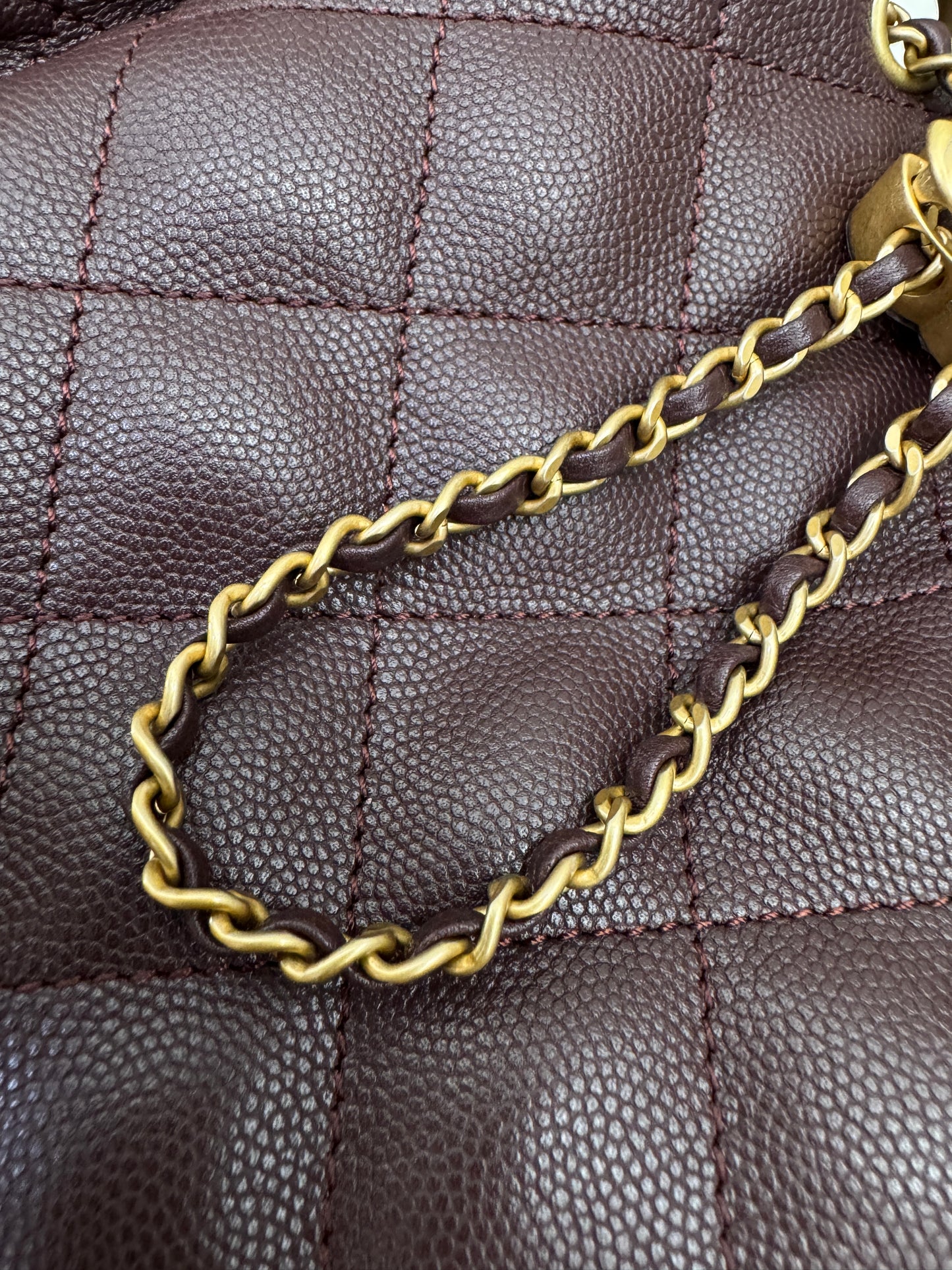 CHANEL 25Bag 荔枝牛皮 Small Chocolate