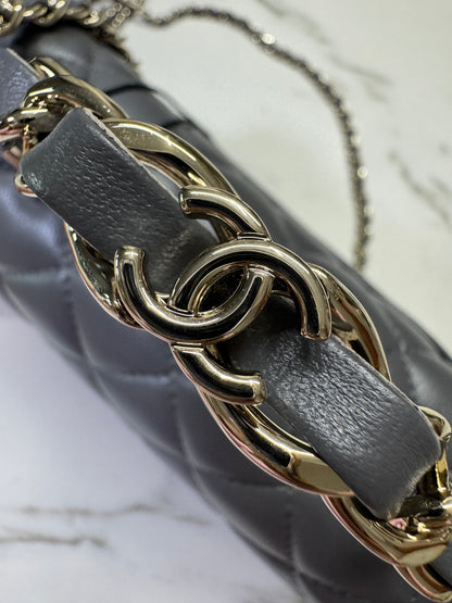 CHANEL 23K Mini CF with Top Handle 手柄CF 深灰色羊皮