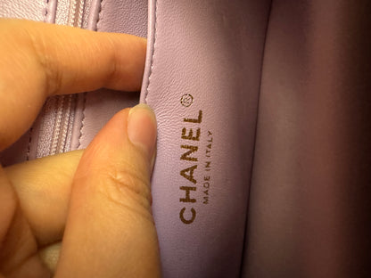 CHANEL mini cf with top handle 粉紫色 24P