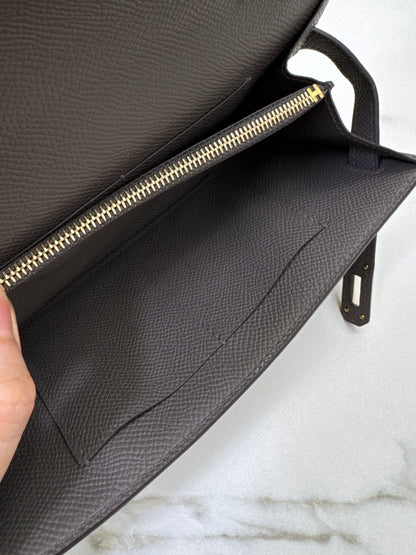 HERMES Kelly to-go 錫器灰金扣 Epsom