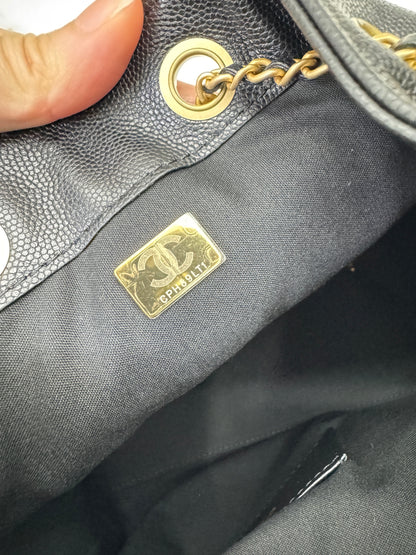 CHANEL 25Bag Medium 黑色荔枝皮