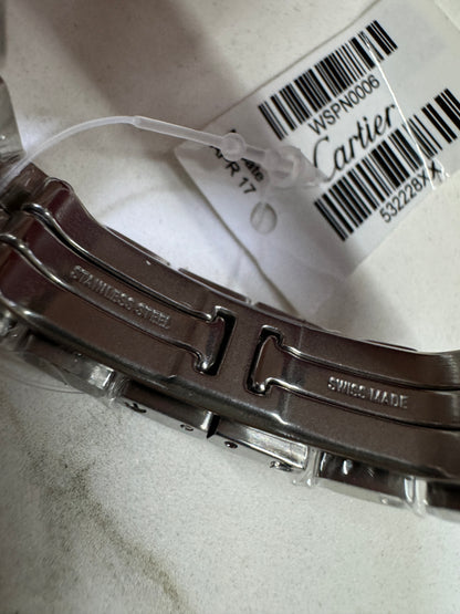 CARTIER 獵豹中號 天然真鑽 銀色