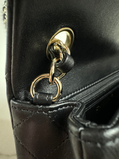 CHANEL CF20 羊皮 黑色淡金扣