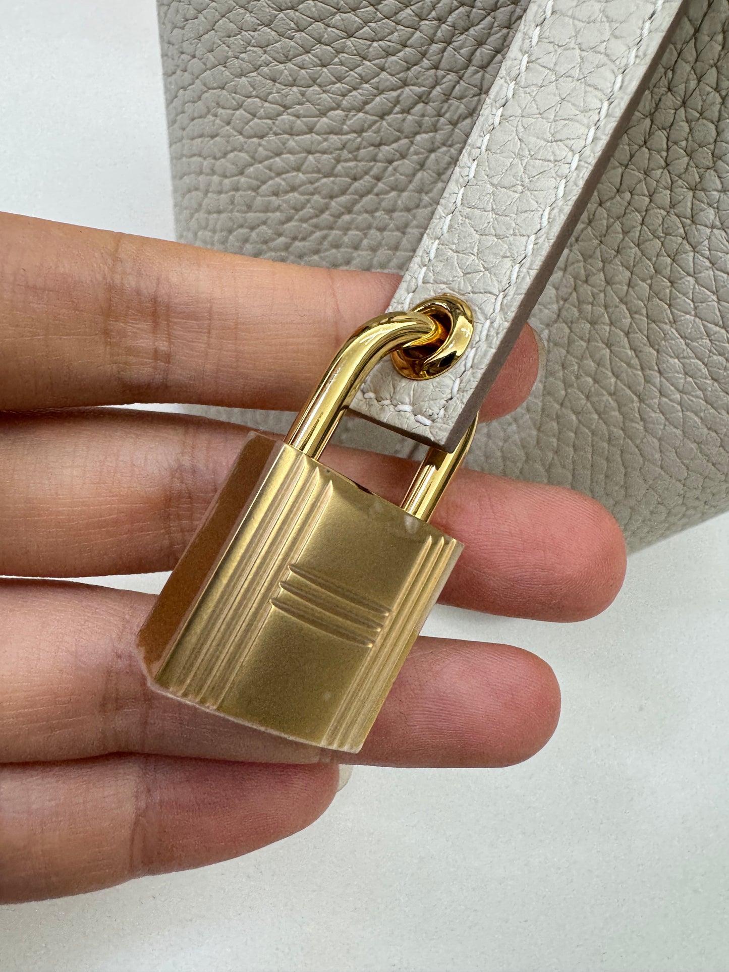 HERMES Picotin Lock 14 奶昔白金扣 TC Craie GHW