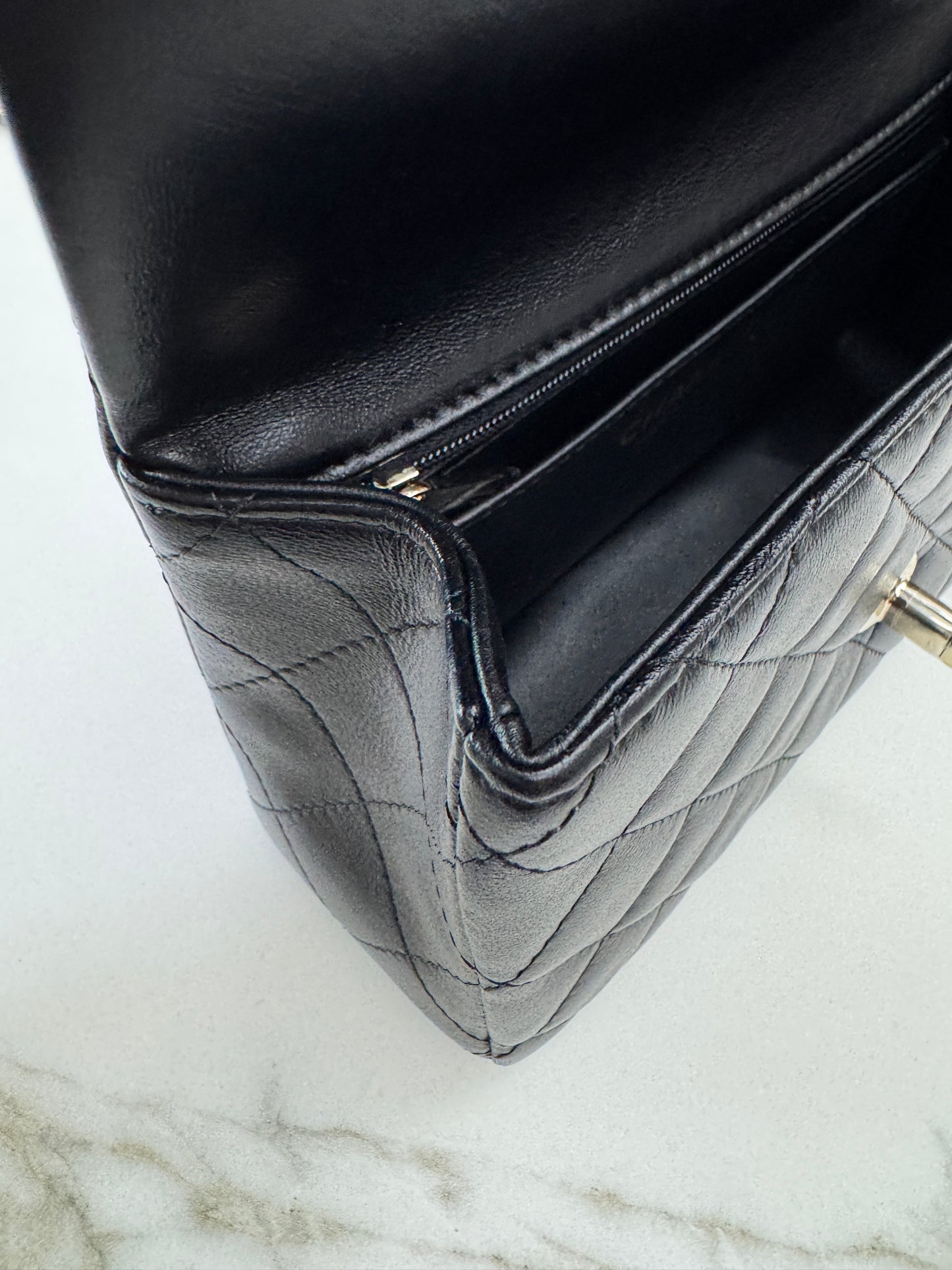 CHANEL Mini CF Handle 黑色羊皮淺金扣 Black Lambskin with GHE
