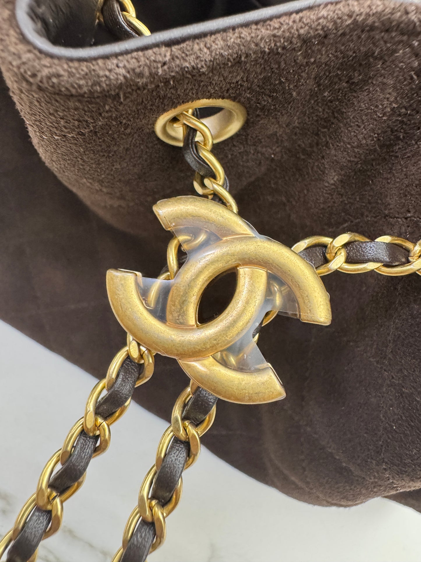 CHANEL 25Bag 麂皮深棕色 Small