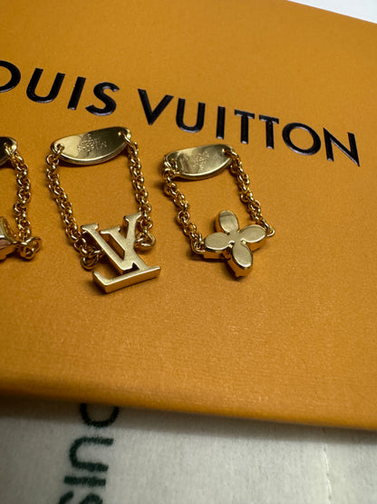 LV 三件套 金色水鑽戒指鏈