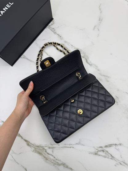CHANEL CF25 Medium 黑金牛 Black Calfskin GHW
