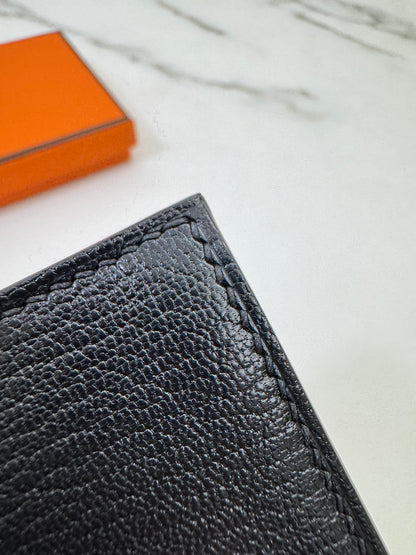 BEARN Mini Wallet 黑色山羊皮 Noir Chevre Mysore PHW