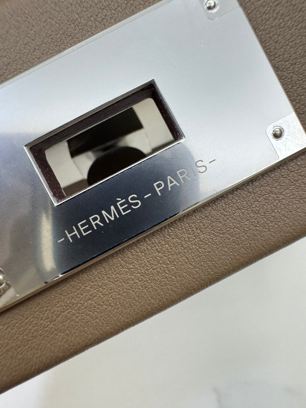 HERMRES Mini 2424 大象灰銀扣 Evercolor Etoupe PHW