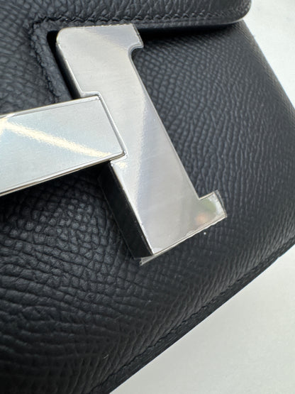HERMES Mini Constance 黑銀 Noir Epsom PHW