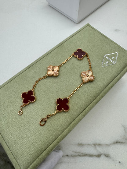 VCA Vintage Alhambra Bracelet 紅玉髓玫瑰金鐳射