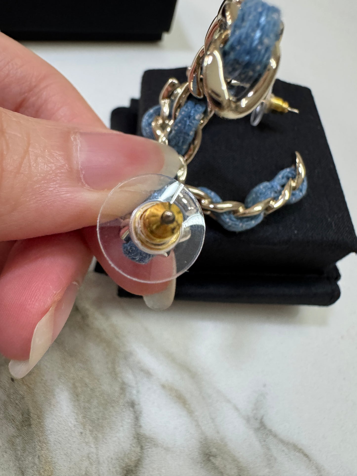 CHANEL 25P 牛仔圈型耳環