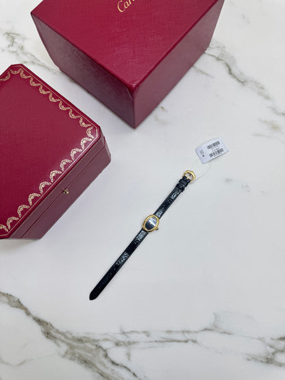 CARTIER Baignoire 亮面皺褶牛皮錶帶