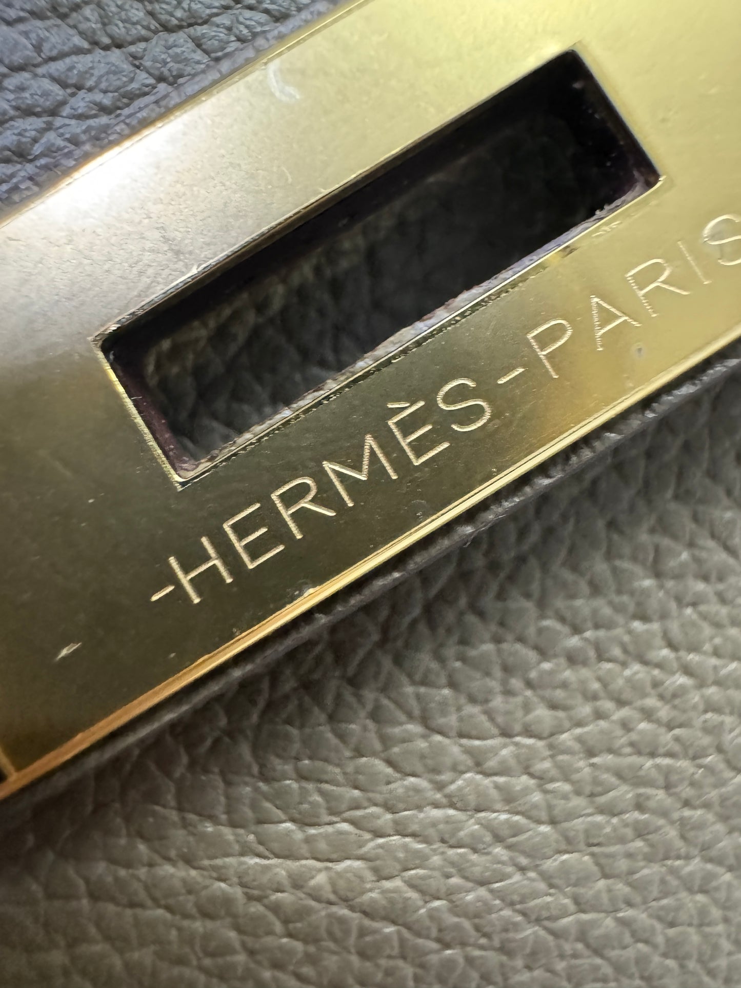 HERMES Jypsiere Mini 大象灰 金扣 evercolor 18 etoupe GHW