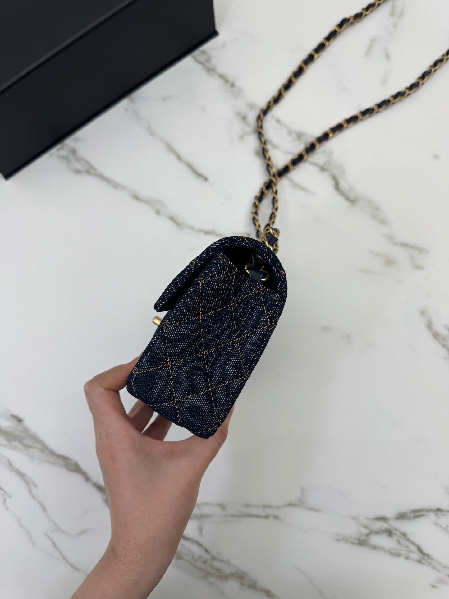 CHANEL 26P 深藍牛仔 Mini CF20