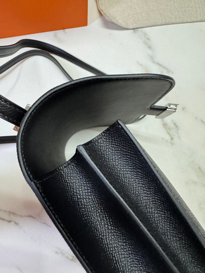 HERMES Mini Constance 新版 附鏡子 黑銀 Epsom PHW