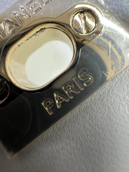 CHANEL Mini CF Handle 25P 淺灰色羊皮