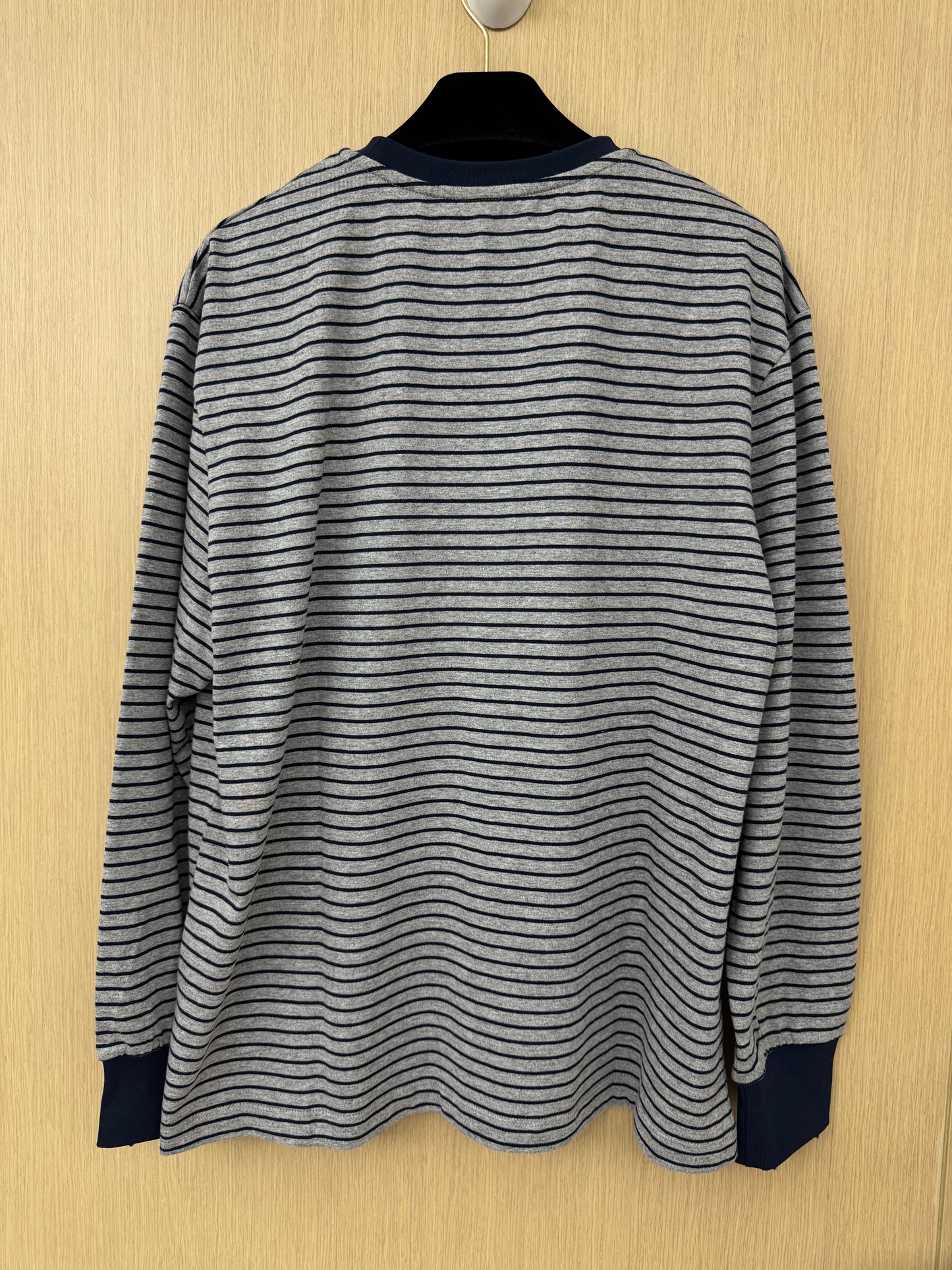 MIU MIU 做舊條紋長袖T恤