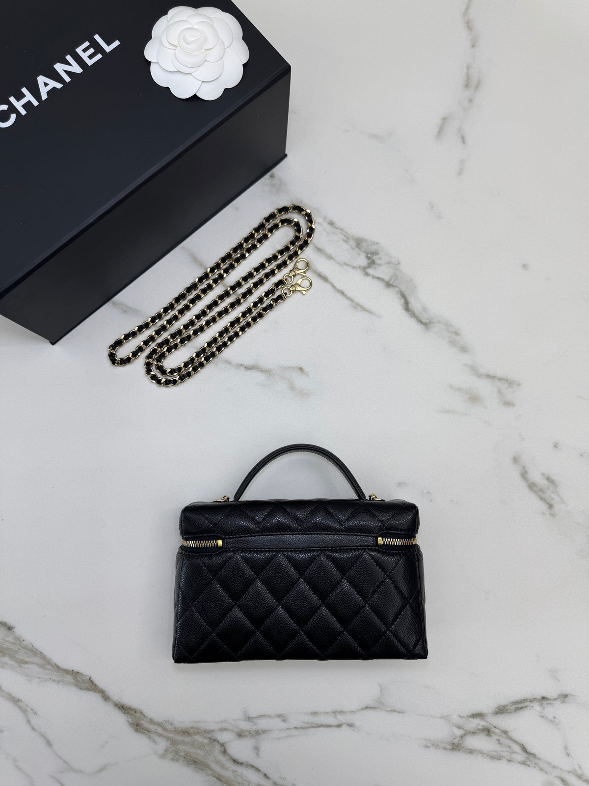 CHANEL LP盒子包 黑色牛皮 Vanity