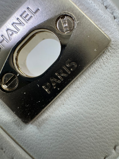 CHANEL 23A水鑽手柄 Mini CF Handle 白色