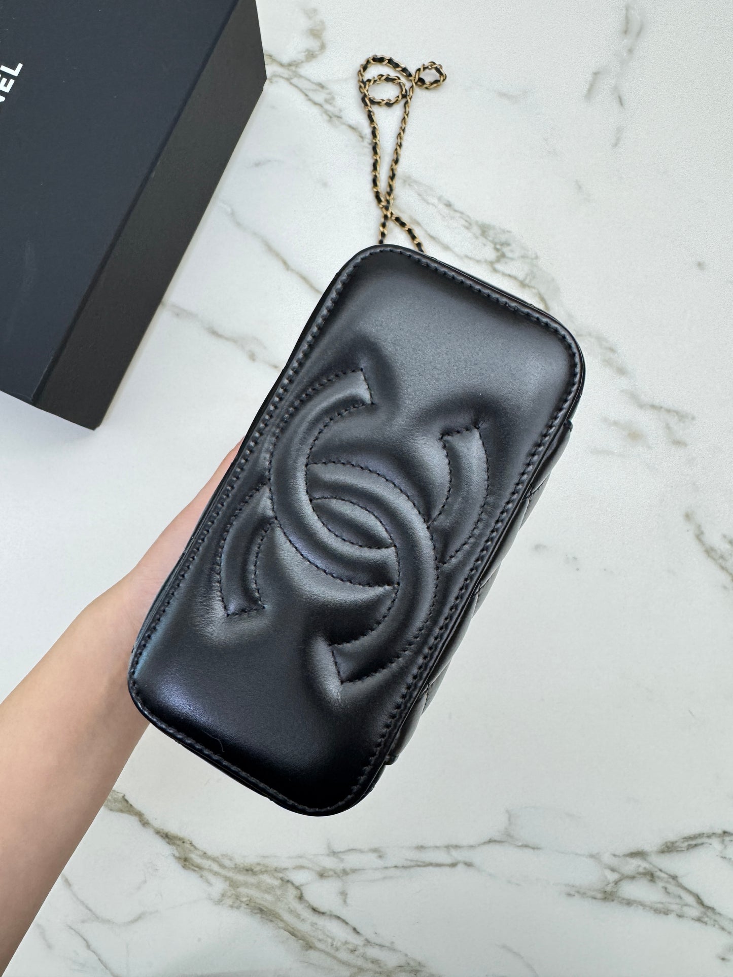 CHANEL 25S 雙金珠長盒子 Vanity