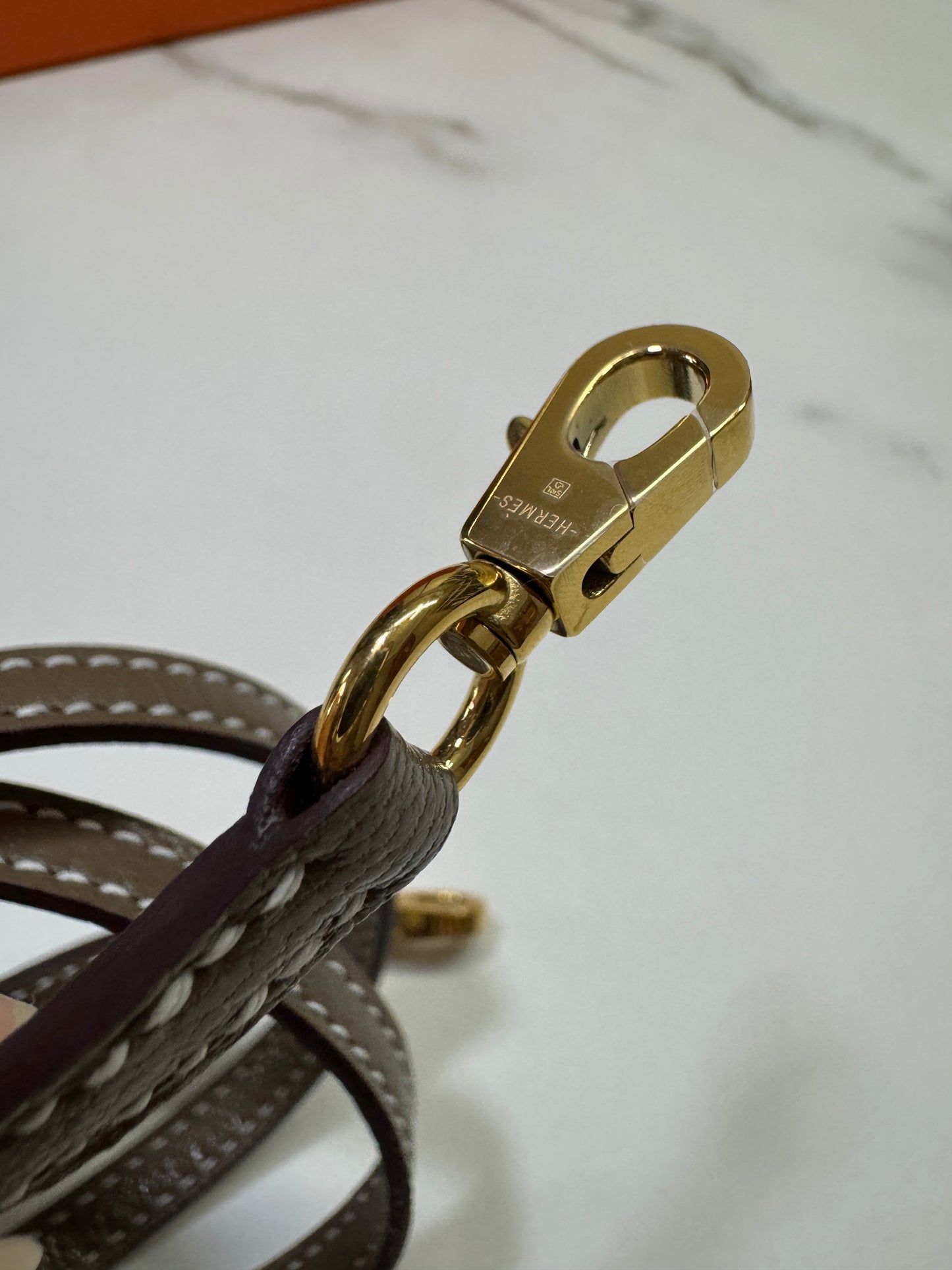 HERMES Mini Bolide 大象灰山羊皮 金扣