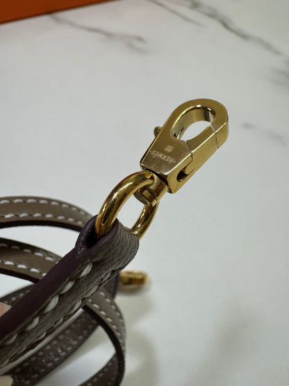 HERMES Mini Bolide 大象灰山羊皮 金扣