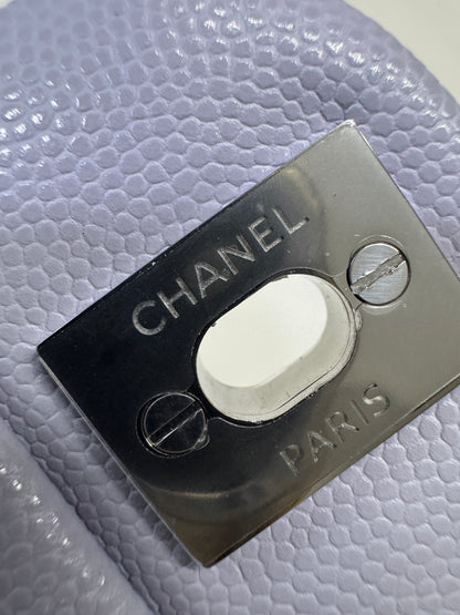CHANEL CF25 Medium 21K香芋紫銀扣 牛皮 caviar