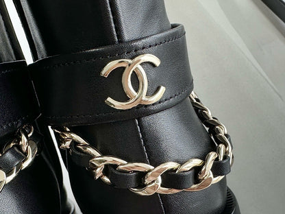 CHANEL 鏈條騎士長靴 23a