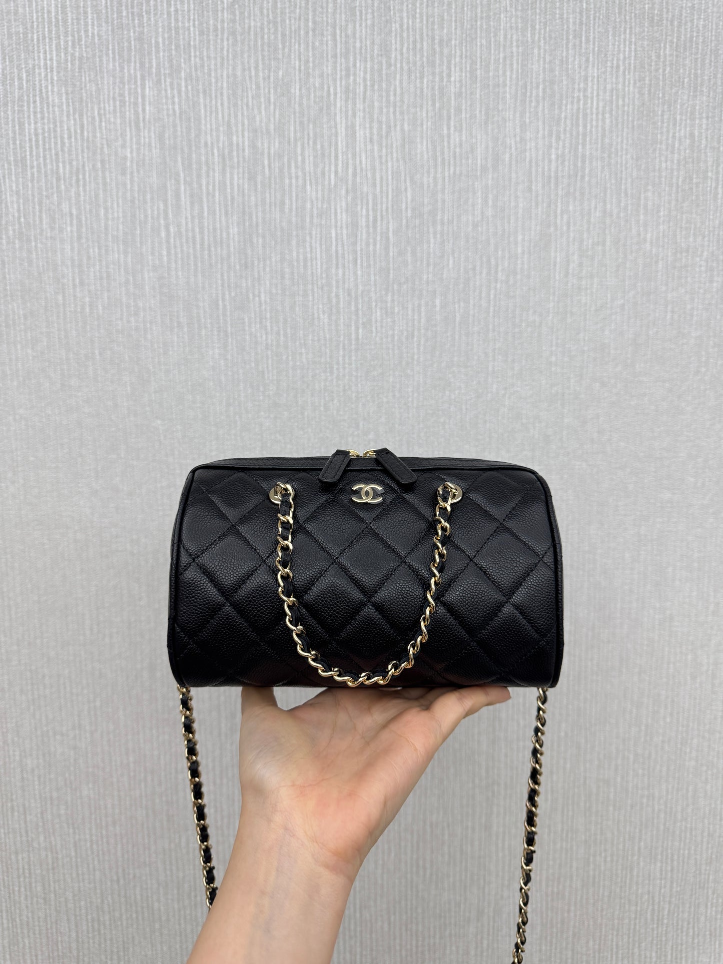 CHANEL 25P保齡球 黑色牛皮￼