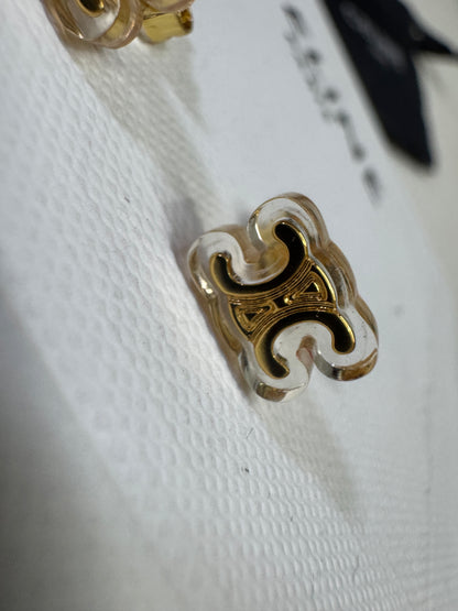 CELINE 凱旋門 透明耳環