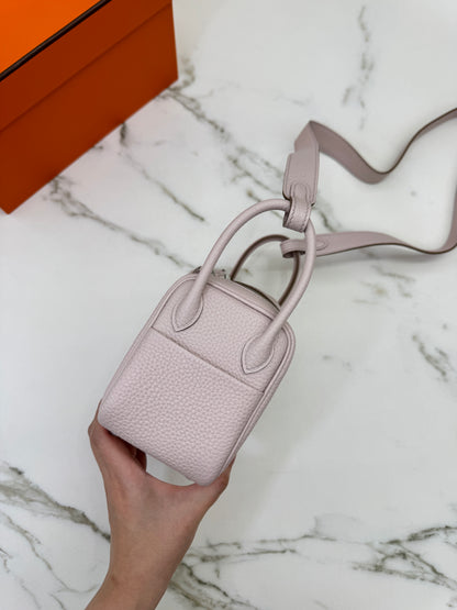 HERMES Mini Lindy 夢幻紫銀扣