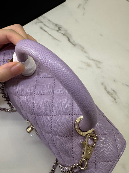 CHANEL Coco Handle 24P紫色 Small