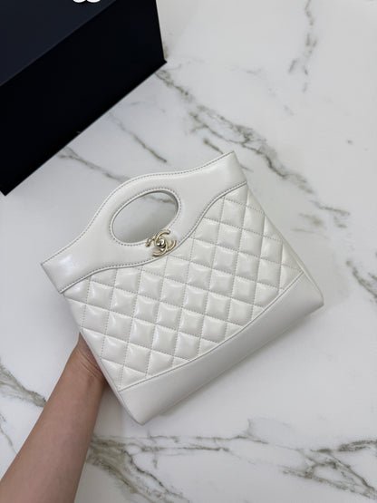 CHANEL Mini 31Bag 油蠟羊皮 白色 新版