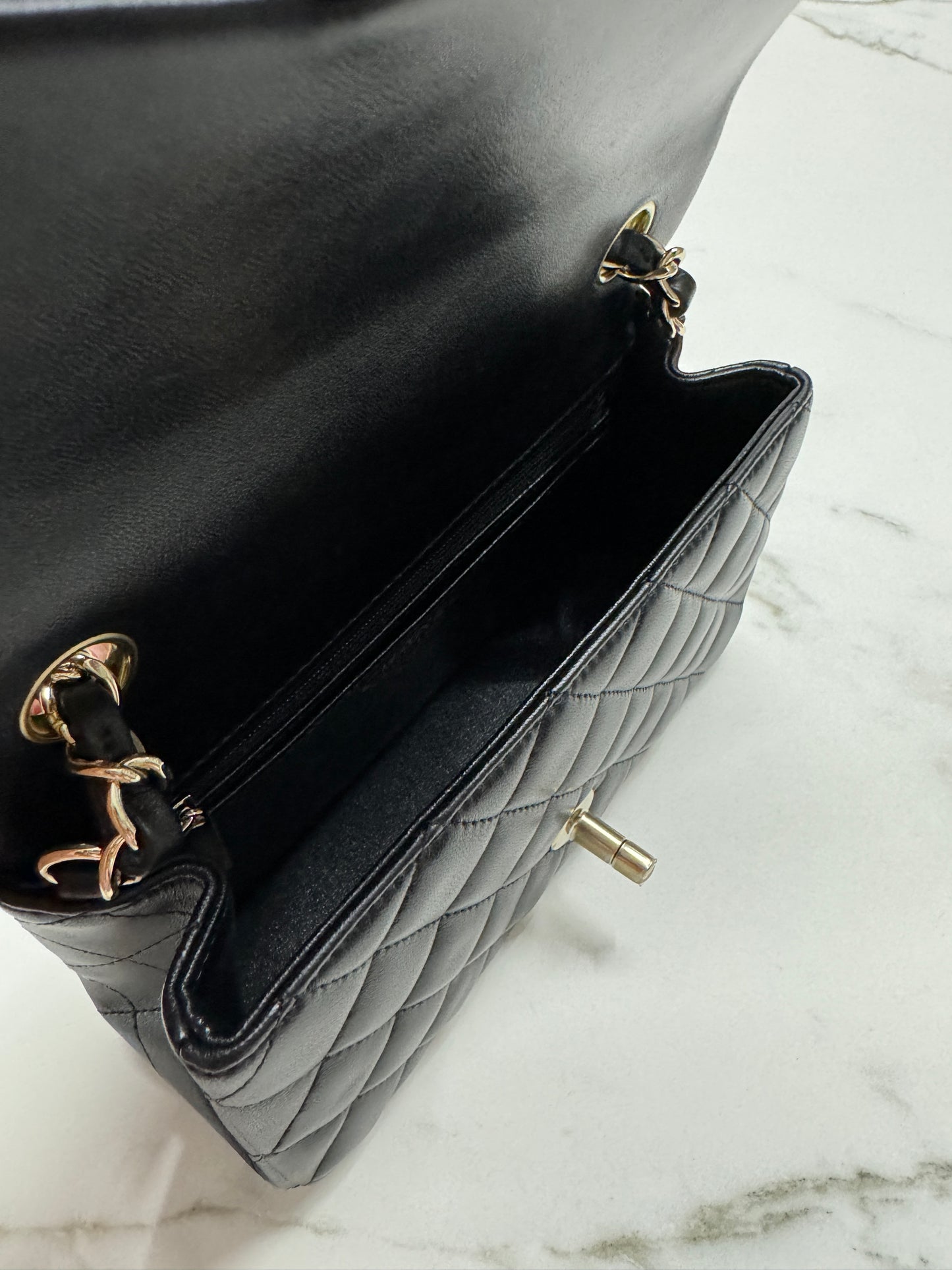 CHANEL CF20 羊皮 黑色淡金扣