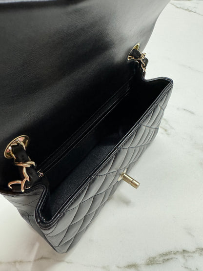 CHANEL CF20 羊皮 黑色淡金扣