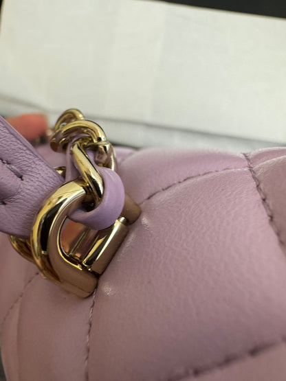 CHANEL mini cf with top handle 粉紫色 24P