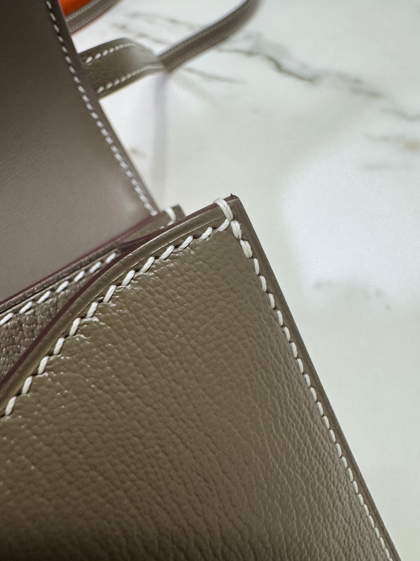 HERMES Mini Constance 大象灰山羊皮 金扣 Etoupe GHW