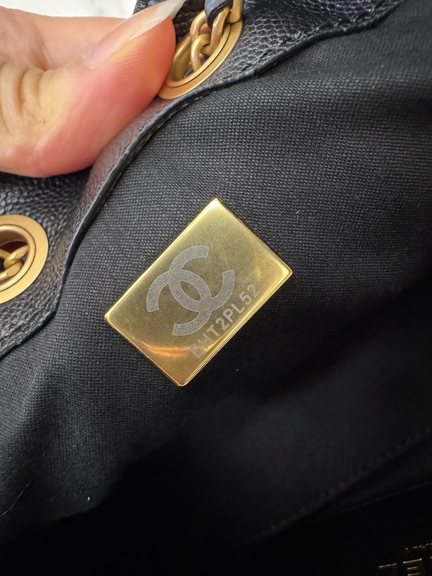 CHANEL Mini 25 Bag 黑色荔枝皮 金扣 Caviar Calfskin GHW