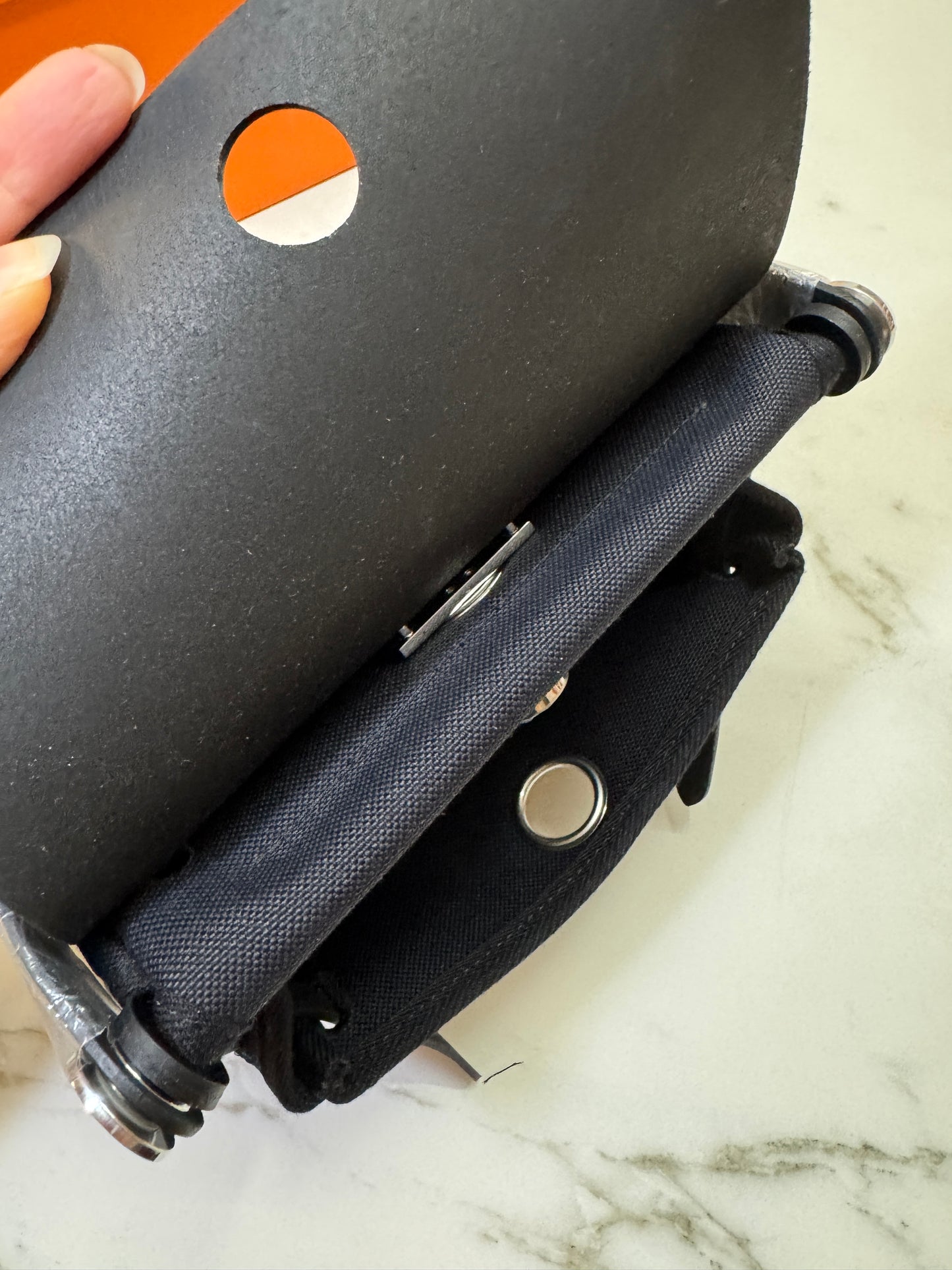 HERMES Mini Herbag 黑銀