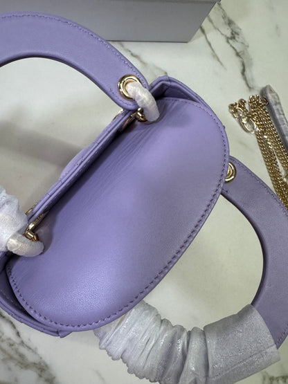 DIOR Mini Lady Dior 紫色羊皮
