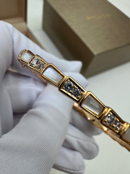 BVLGARI Serpenti Bracelets白貝母玫瑰金手鐲