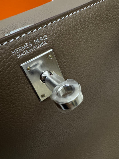 HERMES Kelly Danse 大象灰銀扣 Etoupe PHW