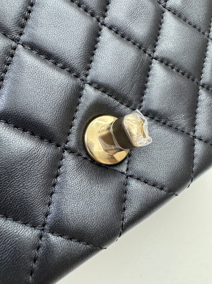 CHANEL 25K 亮面淺金球 Mini CF17 方胖子