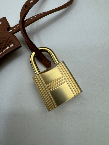 HERMES Birkin 25 金棕色金扣 Togo Gold GHW
