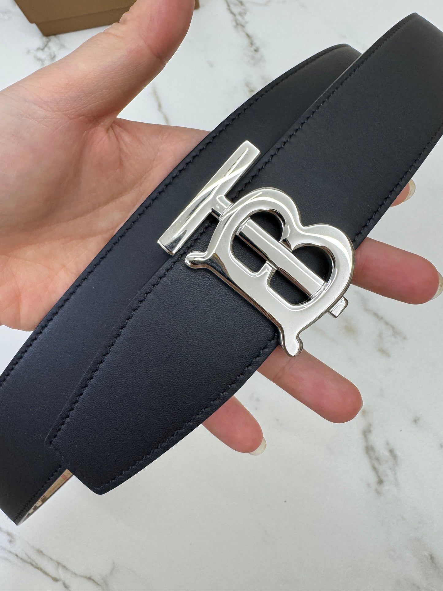 BURBERRY 雙面皮帶35MM