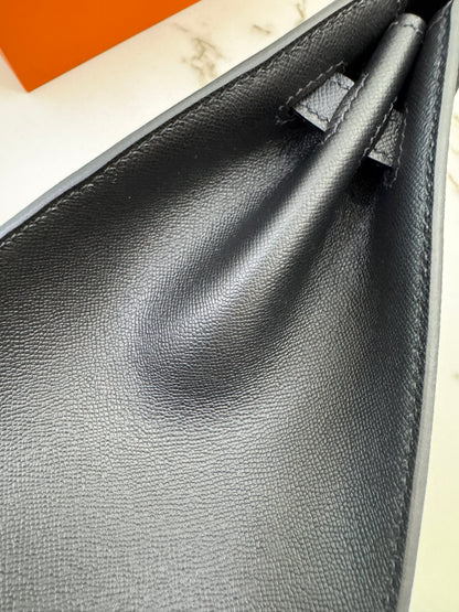 HERMES Birkin 25 黑色 Madame 拉絲金扣 89 Noir Sellier